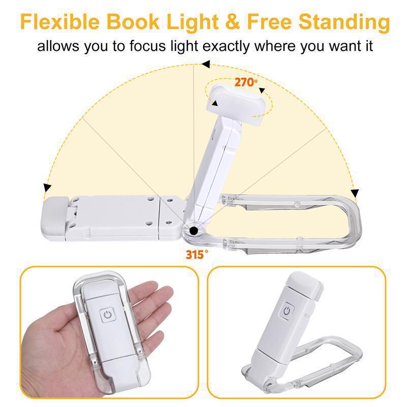 Portable USB Foldable Book Clip Reading Lamp